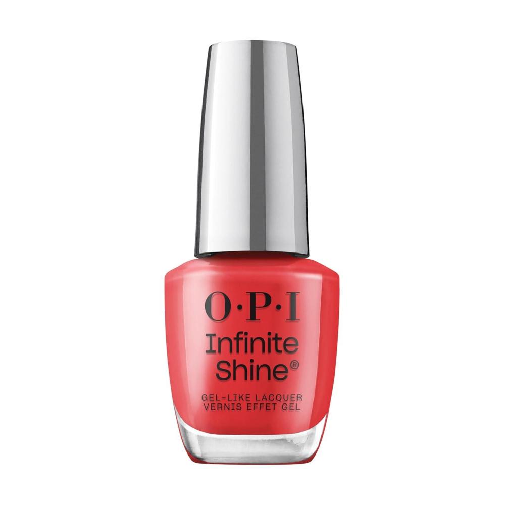 imageOPI Infinite Shine Long Wear Nail Polish  Opaque Bright Red Crme Gel Like Nail Polish  Vegan Long Lasting Streak FreeCajun Shrimp