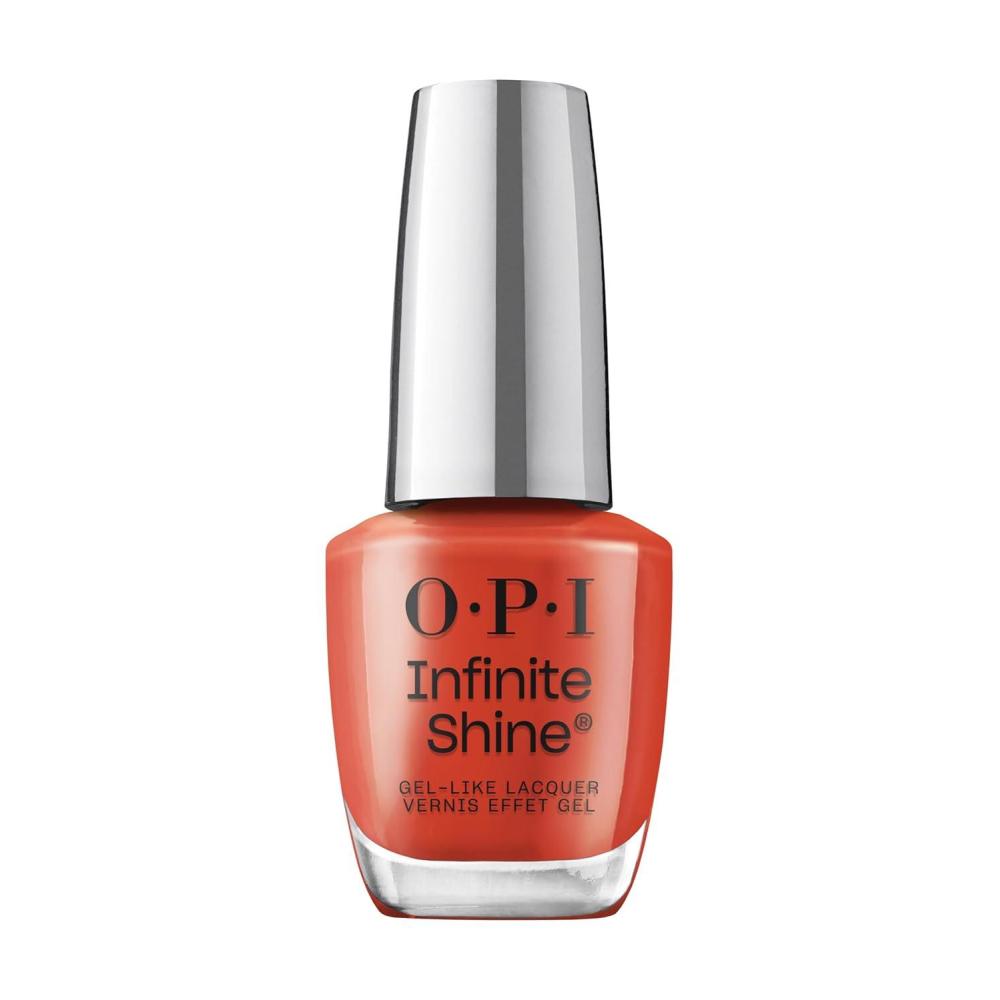 imageOPI Infinite Shine Long Wear Nail Polish  Opaque Bright Red Crme Gel Like Nail Polish  Vegan Long Lasting Streak FreeKnock Em Red