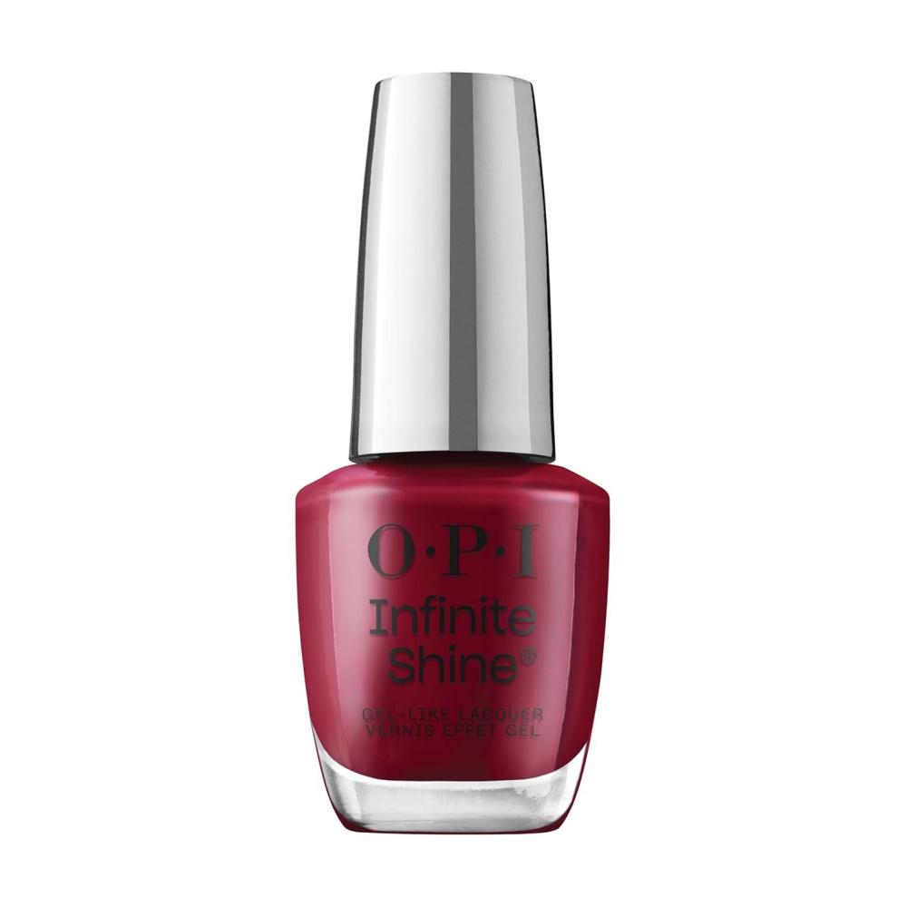 imageOPI Infinite Shine Long Wear Nail Polish  Opaque Bright Red Crme Gel Like Nail Polish  Vegan Long Lasting Streak FreeMalaga Wine