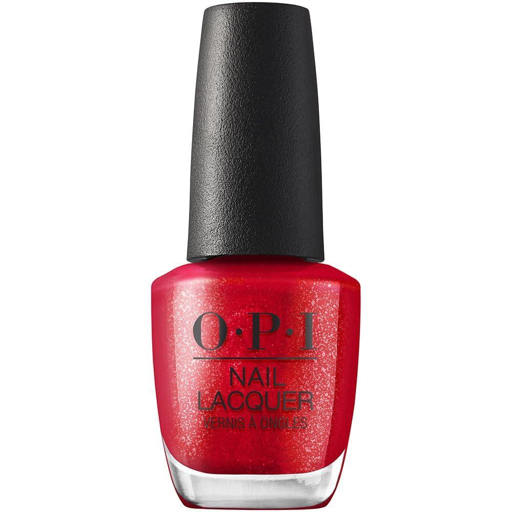imageOPI Nail Lacquer Nail Polish  Opaque Bright Red Shimmer Chip Resistant Nail Polish  Vegan Fast Drying Streak FreeKiss My Aries