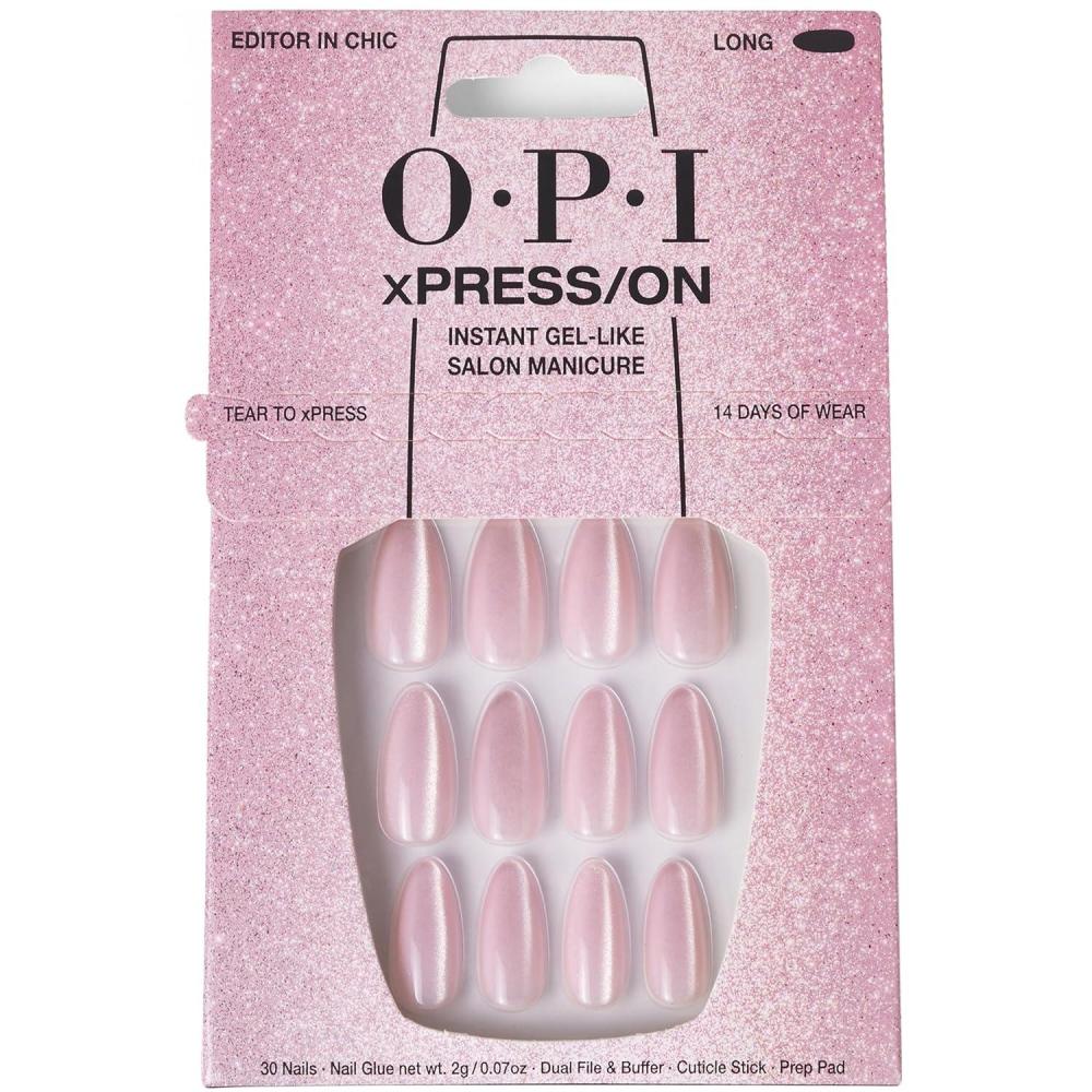 imageOPI xPRESSON Press on Nails  Long Almond Shape Nail Art  30 Count With Glue  Instant GelLike Salon Manicure  Long Lasting Reusable NondamagingEditor in Chic