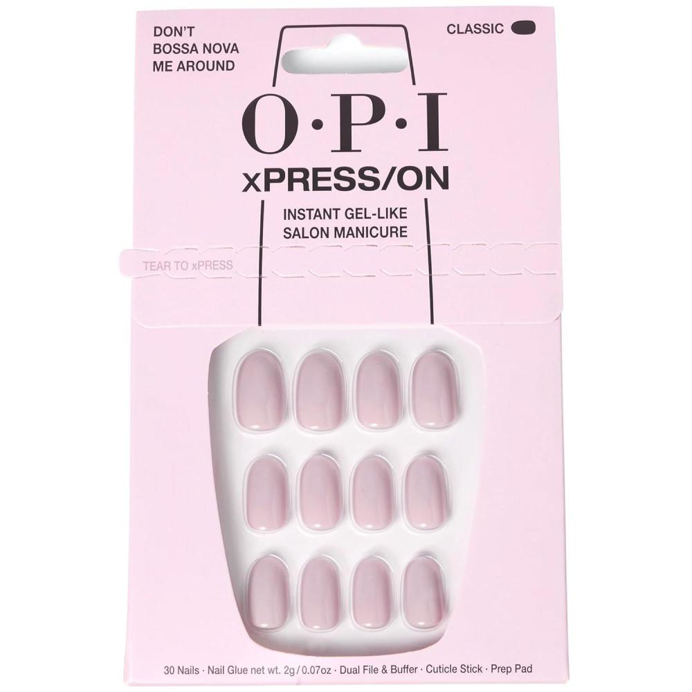 imageOPI xPRESSON Press on Nails  Short Round Classic Shape Nail Art  Light to Neutral Colors  30 Count With Glue  Instant GelLike Salon Manicure  Long Lasting Reusable NondamagingDont Bossa Nova Me Around