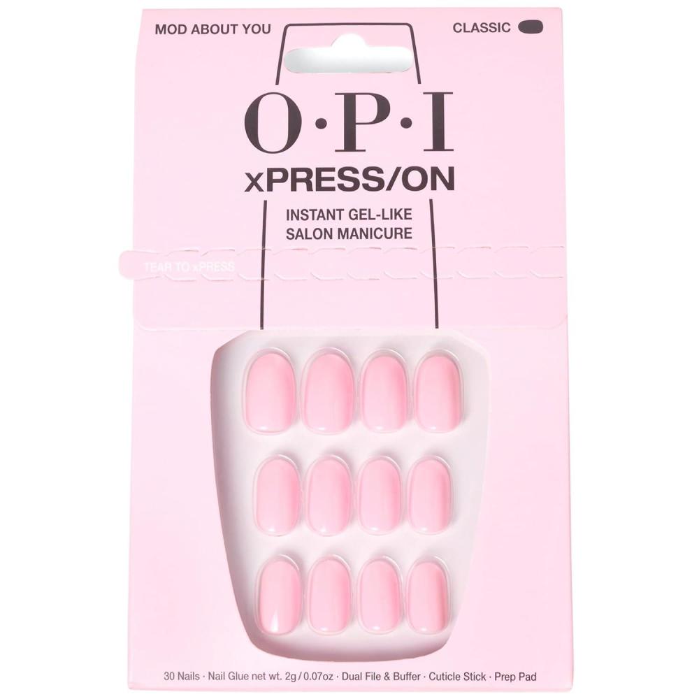 imageOPI xPRESSON Press on Nails  Short Round Classic Shape Nail Art  Light to Neutral Colors  30 Count With Glue  Instant GelLike Salon Manicure  Long Lasting Reusable NondamagingMod About You