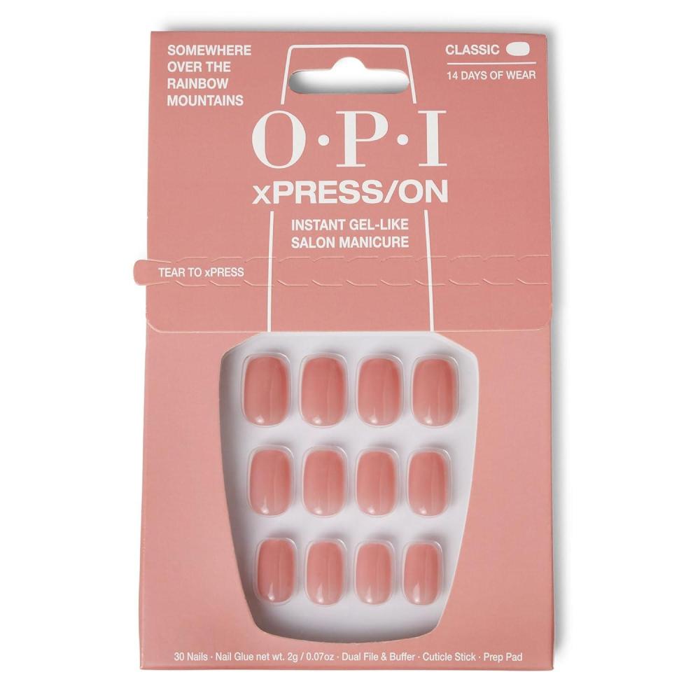 imageOPI xPRESSON Press on Nails  Short Round Classic Shape Nail Art  Light to Neutral Colors  30 Count With Glue  Instant GelLike Salon Manicure  Long Lasting Reusable NondamagingSomewhere Over the Rainbow Mountains