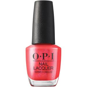 imageOPI Nail Lacquer Nail Polish  Opaque Bright Red Shimmer Chip Resistant Nail Polish  Vegan Fast Drying Streak FreeLeft Your Texts on Red