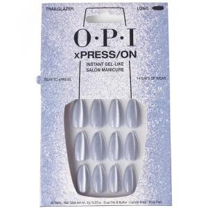 imageOPI xPRESSON Press on Nails  Long Almond Shape Nail Art  30 Count With Glue  Instant GelLike Salon Manicure  Long Lasting Reusable NondamagingTrailglazer
