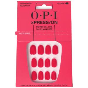 imageOPI xPRESSON Press on Nails  Short Round Classic Shape Nail Art  Light to Neutral Colors  30 Count With Glue  Instant GelLike Salon Manicure  Long Lasting Reusable NondamagingStrawberry Margarita