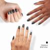 imageOPI On Point Peppermint Bark and Bite  Short Round Dark Green Silver Shimmer Press On Nails  24 Count with Nail Glue  Long Lasting Reusable Nondamaging  Fall 2025 Shades