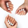 imageOPI On Point Press On Nails  Short Round Classic ampamp Accent Nail Art Press On Nails  24 Count With Nail Glue  Instant PressOn Mani  Long Lasting Reusable NondamagingAll Ice on Alpine Snow
