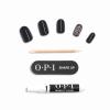 imageOPI On Point Swirl Next Door  Short Round Black with Abstract Swirls Nail Art Press On Nails  24 Count with Nail Glue  Long Lasting Reusable Nondamaging  Fall 2025 Shades