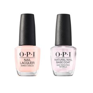 imageBundle of OPI Nail Lacquer Bubble Bath Nude Nail Polish 05 Fl Oz  OPI Natural Nail Base Coat Nail Polish Base Coat 05 fl oz