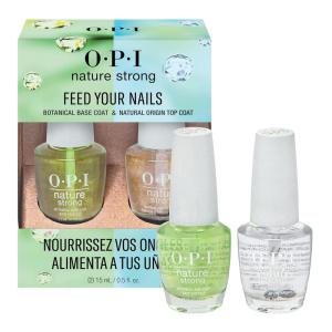 imageOPI Nature Strong Natural Origin Nail Polish  Clear Gel Like EcoFriendly Nail Polish Base Coat ampamp Top Coat  Plant Based Vegan Cruelty Free2PC Base  Top Coat Duo Pack
