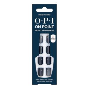 imageOPI On Point Press On Nails  Short Round Classic ampamp Accent Nail Art Press On Nails  24 Count With Nail Glue  Instant PressOn Mani  Long Lasting Reusable NondamagingMidnight Mantra