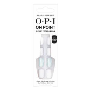 imageOPI On Point Press On Nails  Short Round Classic ampamp Accent Nail Art Press On Nails  24 Count With Nail Glue  Instant PressOn Mani  Long Lasting Reusable NondamagingAll Ice on Alpine Snow