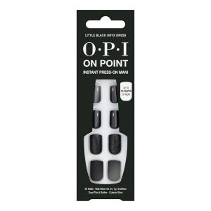 imageOPI On Point Press On Nails  Short Round Classic ampamp Accent Nail Art Press On Nails  24 Count With Nail Glue  Instant PressOn Mani  Long Lasting Reusable NondamagingLittle Black Onyx Dress
