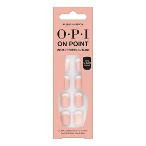 imageOPI On Point Press On Nails  Short Round Classic ampamp Accent Nail Art Press On Nails  24 Count With Nail Glue  Instant PressOn Mani  Long Lasting Reusable NondamagingFluent in French