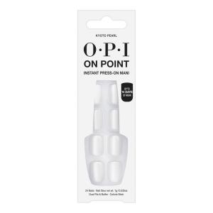 imageOPI On Point Press On Nails  Short Round Classic ampamp Accent Nail Art Press On Nails  24 Count With Nail Glue  Instant PressOn Mani  Long Lasting Reusable NondamagingKyoto Pearl