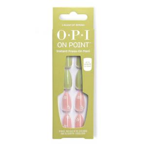 imageOPI On Point Press On Nails  Square Squoval ampamp Almond Shape Nail Art  Short to Long Length  24 Count With Nail Glue  Instant PressOn Mani  OPIm Dreaming CollectionI Gleam of Spring