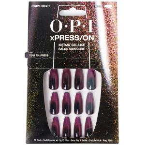 imageOPI xPRESSON Press on Nails  Long Coffin Shape Nail Art  30 Count With Glue  Instant GelLike Salon Manicure  Long Lasting Reusable NondamagingSwipe Night