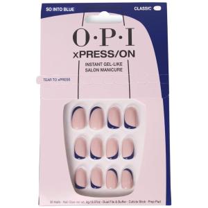 imageOPI xPRESSON Press on Nails  Short Round Nail Art Press On Nails  With Nail Glue  Long Lasting Reusable NondamagingSo Into Blue