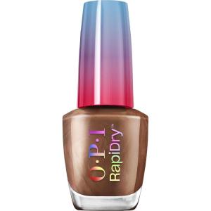 imageOPI RapiDry Quick Dry Nail Polish Colors  Opaque Crme Shimmer Shades with Clear Protective Base ampamp ShineBoosting Top Coat  Vegan Smudge Proof and Fast Drying in 60 SecondsAwe of a Sudden brown with pink shimmer