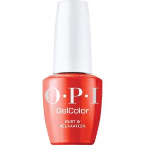 imageOPI GelColor Gel Nail Polish  Opaque Bright Red Crme UV Cure Gel Nail Polish  Vegan ampamp HEMA Free Long Lasting High ShineRust and Relaxation