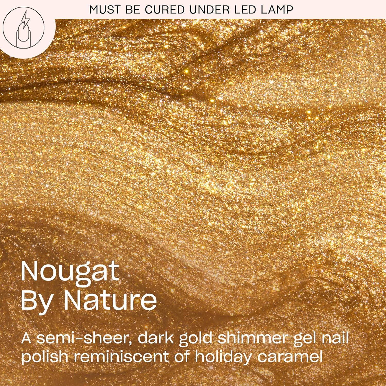imageOPI GelColor  SemiSheer Opaque ampamp Shimmer Winter Shades  Long Lasting UV Cure Gel Nail Polish with High Shine  Vegan ampamp HEMA Free  Good Enough to Treat Collection  Holiday 2025Nougat by Nature  SemiSheer Bright Warm Dark Gold Shimmer