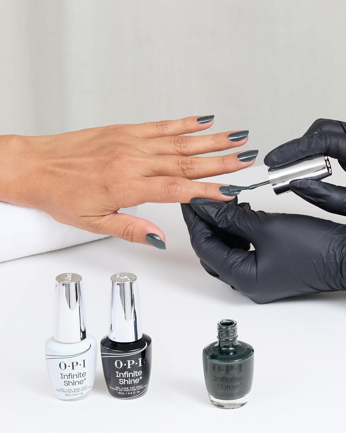 imageOPI Infinite Shine GelLike Lacquer  Opaque Crme Shimmer and Sheer Long Lasting Wear Vegan Nail Polish Shades  Whats Your Manitude  Fall 2025Get in Platformation  Opaque Dark Midnight Blue Silver Shimmer