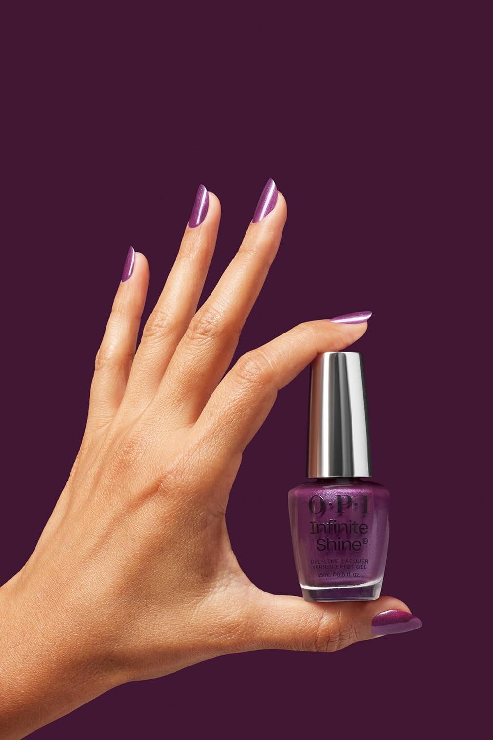 imageOPI Infinite Shine GelLike Lacquer  Opaque Crme Shimmer and Sheer Long Lasting Wear Vegan Nail Polish Shades  Whats Your Manitude  Fall 2025My Berry Janes  SemiSheer Dark Cool Purple Silver Shimmer