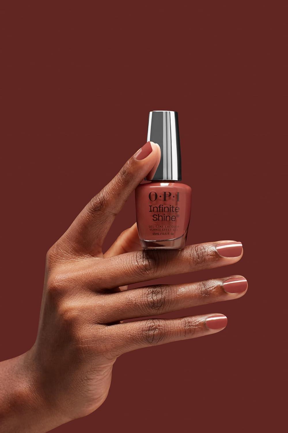 imageOPI Infinite Shine GelLike Lacquer  Opaque Crme Shimmer and Sheer Long Lasting Wear Vegan Nail Polish Shades  Whats Your Manitude  Fall 2025Nail Prep Rally  Opaque Dark Warm Red Brown