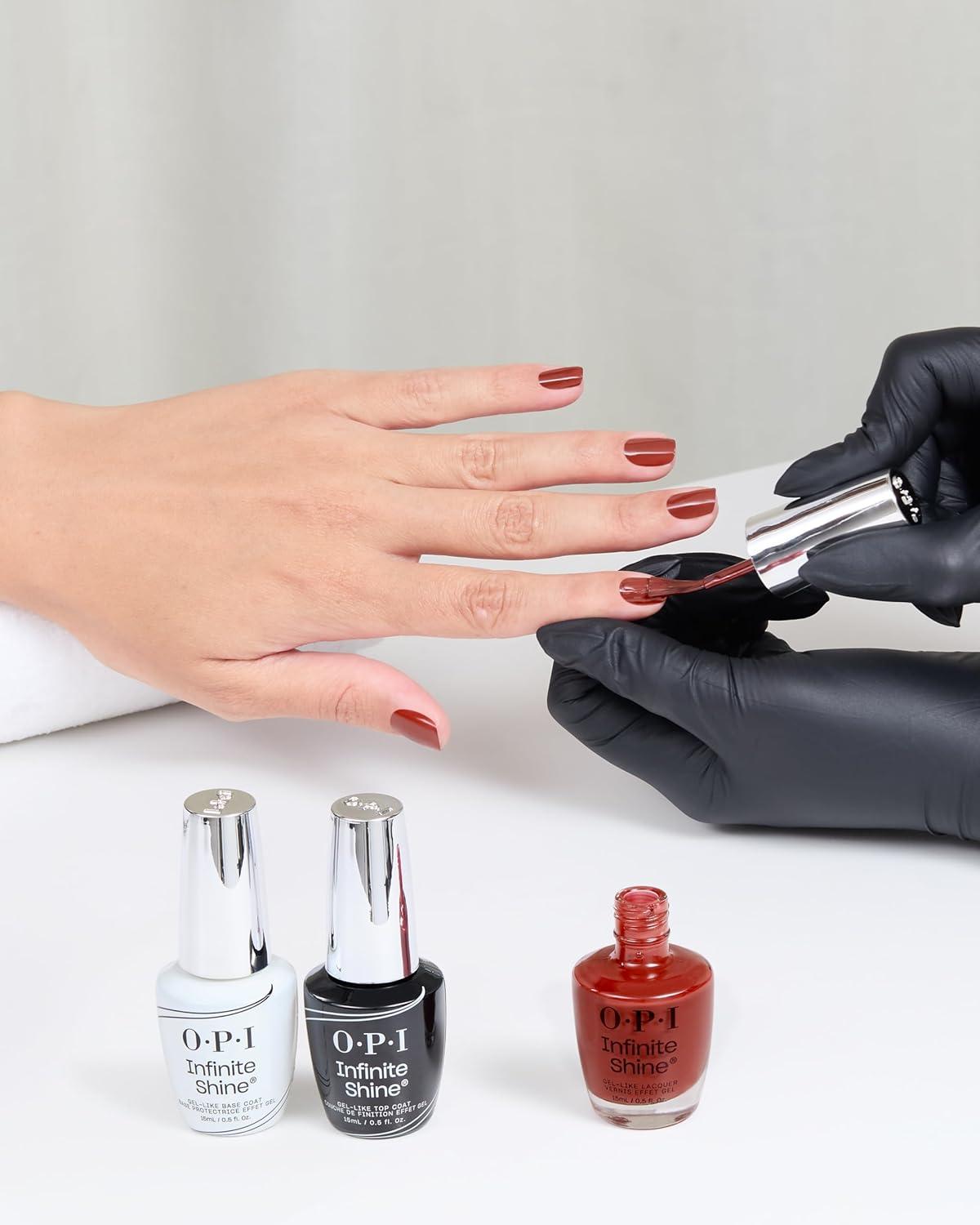 imageOPI Infinite Shine GelLike Lacquer  Opaque Crme Shimmer and Sheer Long Lasting Wear Vegan Nail Polish Shades  Whats Your Manitude  Fall 2025Nail Prep Rally  Opaque Dark Warm Red Brown