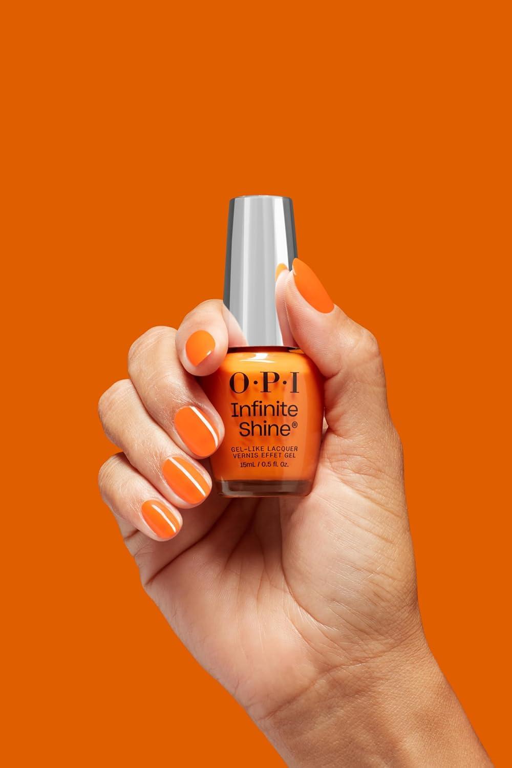 imageOPI Infinite Shine GelLike Lacquer  Opaque Crme Shimmer and Sheer Long Lasting Wear Vegan Nail Polish Shades  Whats Your Manitude  Fall 2025Rollerbabe  Opaque Bright Warm Orange Pumpkin