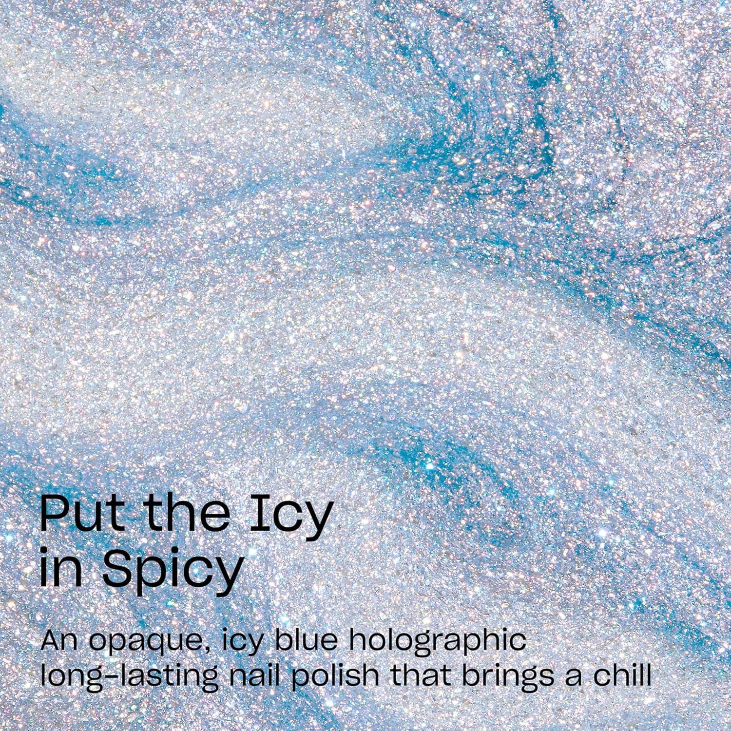 imageOPI Infinite Shine Nail Polish Colors  SemiSheer Sheer Bright Opaque ampamp Shimmer Winter Shades  Long Lasting Wear  Good Enough to Treat Collection  Holiday 2025Put the Icy in Spicy  Opaque Soft Cool Holographic Icy Blue Shimmer