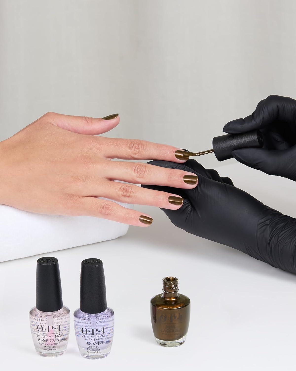 imageOPI Nail Lacquer Nail Polish  Opaque Crme and Sheer Nail Polish Shades  Fast Drying Streak Free and Chip Resistant Wear  Whats Your Manitude  Fall 2025Band Tease  SemiSheer Dark Gold Brown Metallic