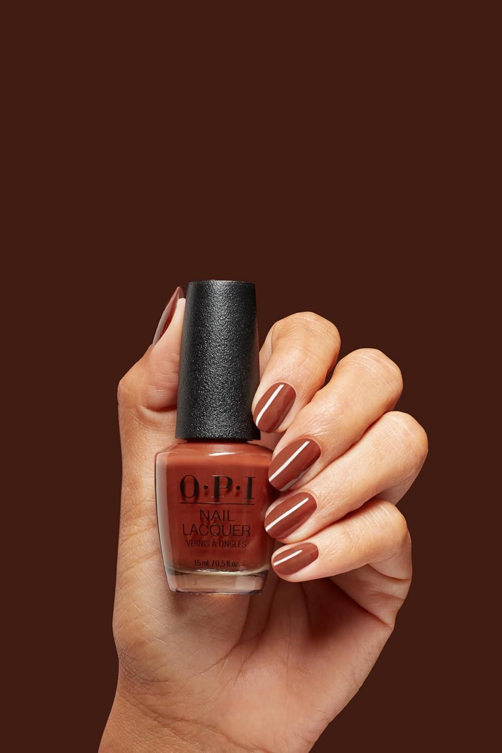 imageOPI Nail Lacquer Nail Polish  Opaque Crme and Sheer Nail Polish Shades  Fast Drying Streak Free and Chip Resistant Wear  Whats Your Manitude  Fall 2025Slip Dressed Up  Opaque Dark Red Brown