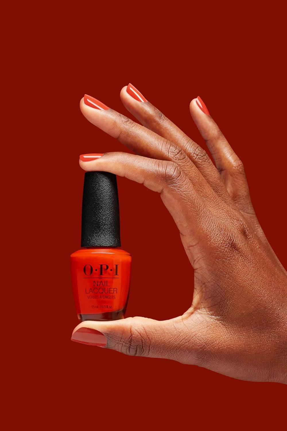 imageOPI Nail Lacquer Nail Polish  Opaque Crme and Sheer Nail Polish Shades  Fast Drying Streak Free and Chip Resistant Wear  Whats Your Manitude  Fall 2025Totally Redical  Opaque Bright Warm Red Orange