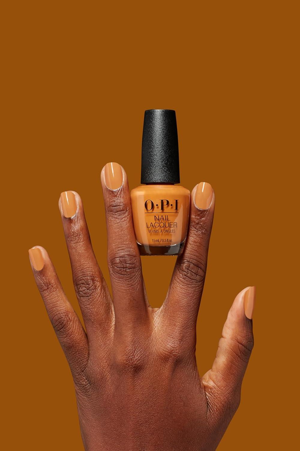 imageOPI Nail Lacquer Nail Polish  Opaque Crme and Sheer Nail Polish Shades  Fast Drying Streak Free and Chip Resistant Wear  Whats Your Manitude  Fall 2025Penny Loafer Lane  Opaque Dark Yellow Marigold
