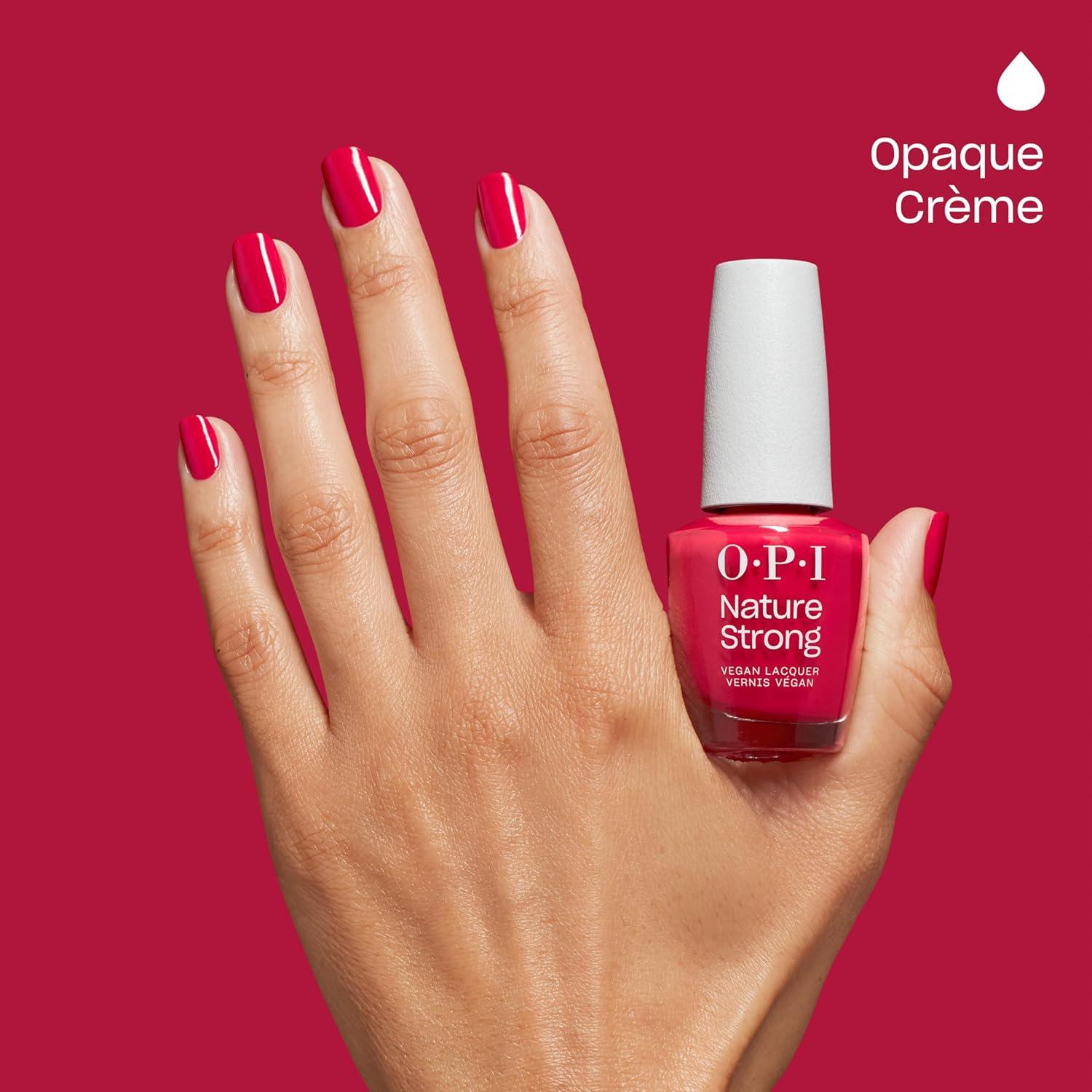 imageOPI Nature Strong Berry Pickin Season  Opaque Dark Warm Red Crme Natural Origin Nail Polish LE  Plant Based Vegan Cruelty Free