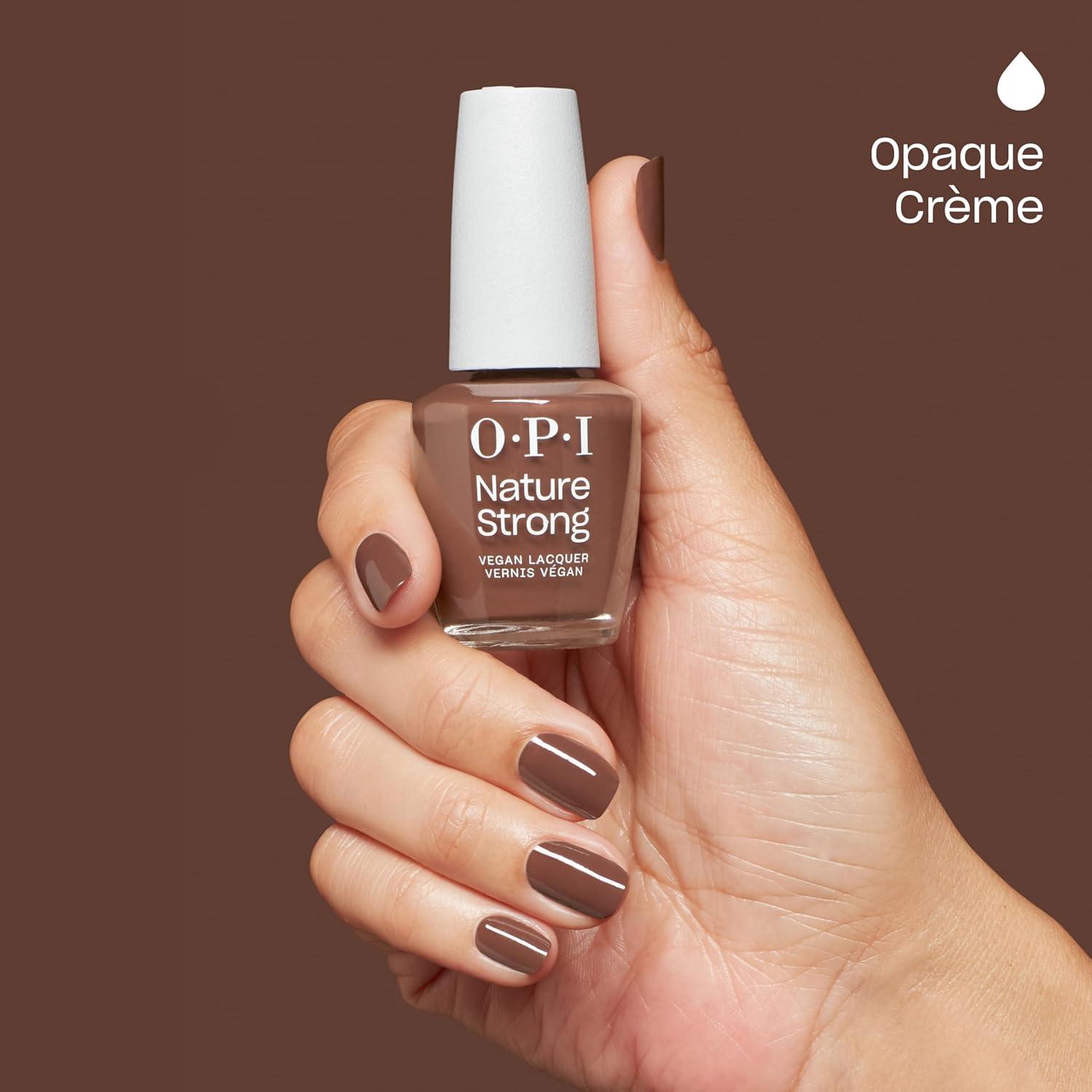 imageOPI Nature Strong Make My Bark on the World  Opaque Dark Neutral Brown Crme Natural Origin Nail Polish LE  Plant Based Vegan Cruelty Free