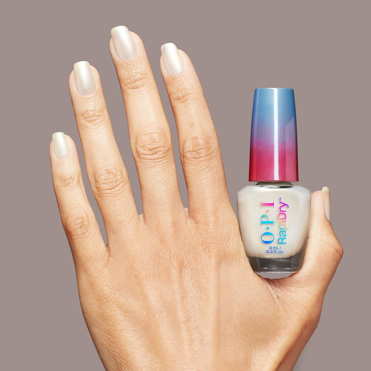 imageOPI RapiDry Quick Dry Nail Polish Colors  Opaque Crme ampamp Shimmer Winter Shades  Smudge Proof and Fast Drying in 60 Seconds  Vegan Formula  Snow Time to Waste  Holiday 2025Snow Time Like the Present  SemiSheer Bright Pearl White