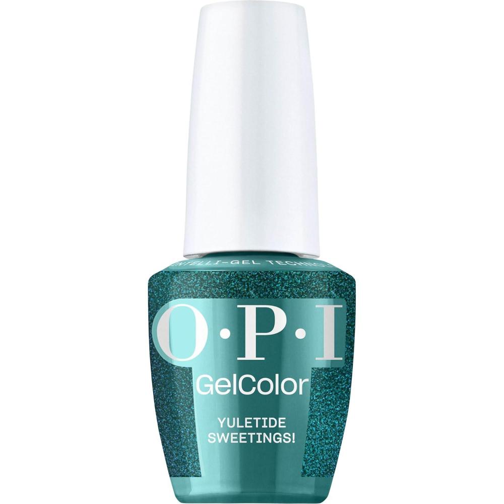 imageOPI GelColor  SemiSheer Opaque ampamp Shimmer Winter Shades  Long Lasting UV Cure Gel Nail Polish with High Shine  Vegan ampamp HEMA Free  Good Enough to Treat Collection  Holiday 2025Yuletide Sweetings  SemiSheer Cool Dark Green with Blue Shimmer