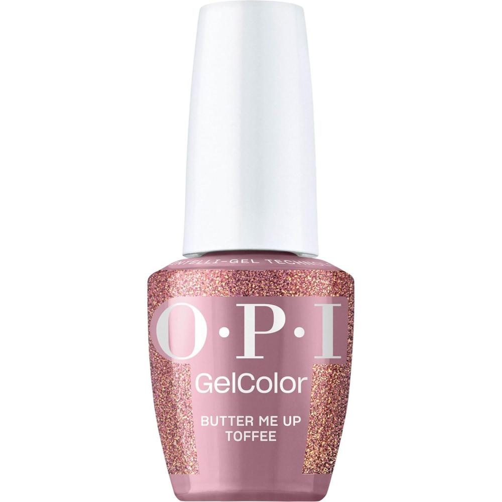 imageOPI GelColor  SemiSheer Opaque ampamp Shimmer Winter Shades  Long Lasting UV Cure Gel Nail Polish with High Shine  Vegan ampamp HEMA Free  Good Enough to Treat Collection  Holiday 2025Butter Me Up Toffee  SemiSheer Warm Red Berry Brown with Gold Shimmer