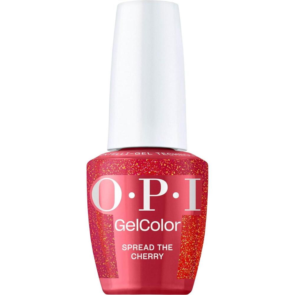 imageOPI GelColor  SemiSheer Opaque ampamp Shimmer Winter Shades  Long Lasting UV Cure Gel Nail Polish with High Shine  Vegan ampamp HEMA Free  Good Enough to Treat Collection  Holiday 2025Spread the Cherry  Opaque Bright Cherry Red Shimmer