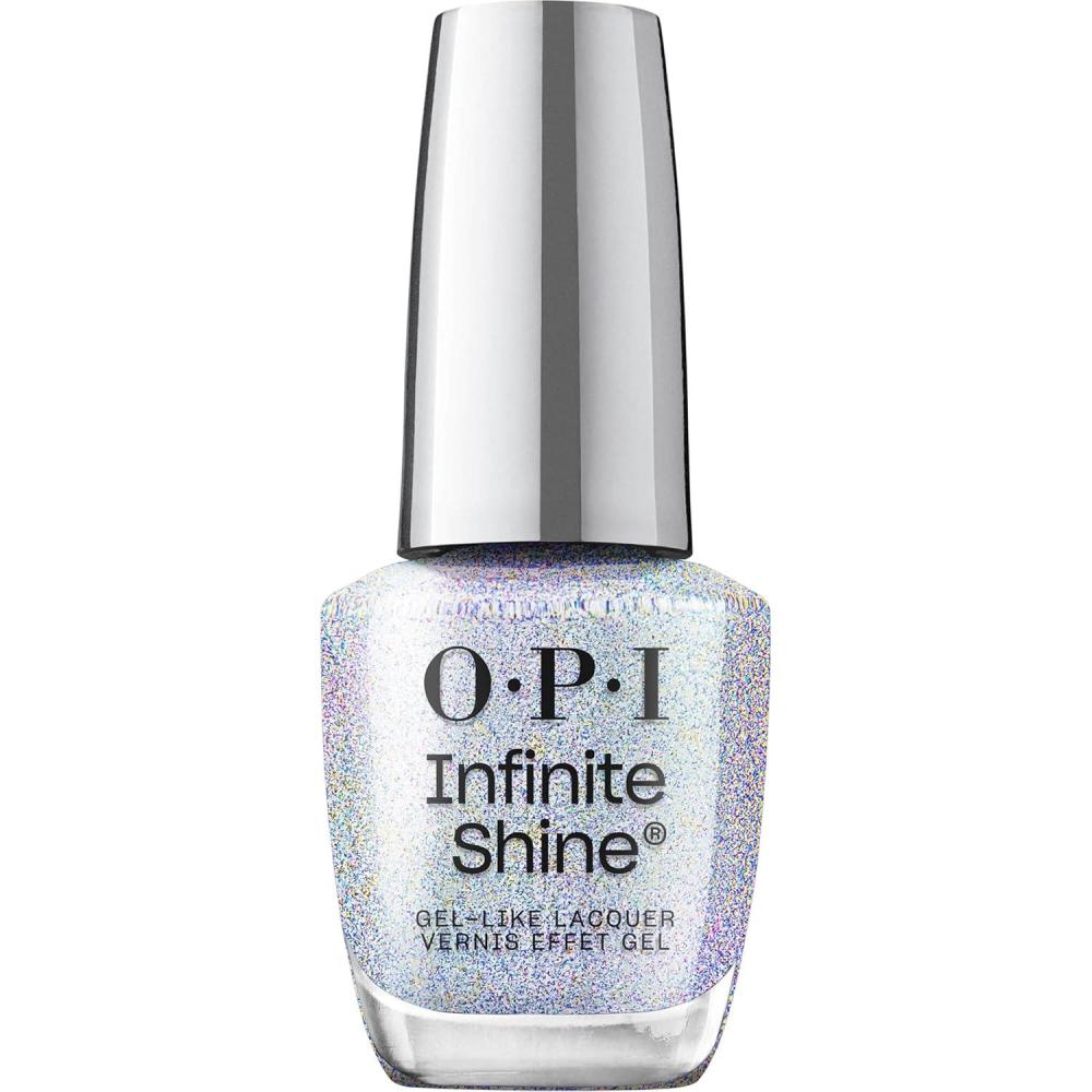 imageOPI Infinite Shine Nail Polish Colors  SemiSheer Sheer Bright Opaque ampamp Shimmer Winter Shades  Long Lasting Wear  Good Enough to Treat Collection  Holiday 2025Put the Icy in Spicy  Opaque Soft Cool Holographic Icy Blue Shimmer