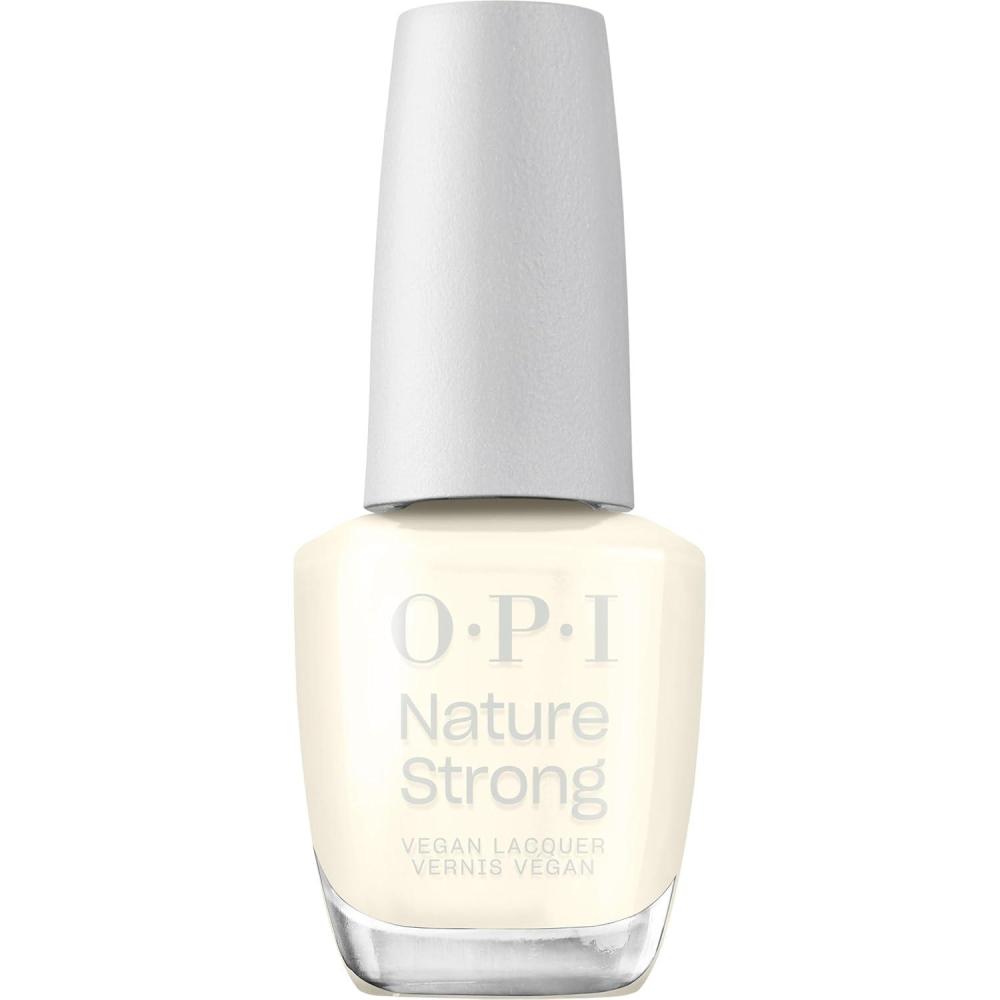 imageOPI Nature Strong Natural Origin 3Step System  Botanical Base Coat Top Coat and Various Nail Polish Colors  High Shine  Color Protection  EcoFriendly Plant Based Vegan ampamp Cruelty FreeCauliflower Power  SemiSheer Soft Warm White