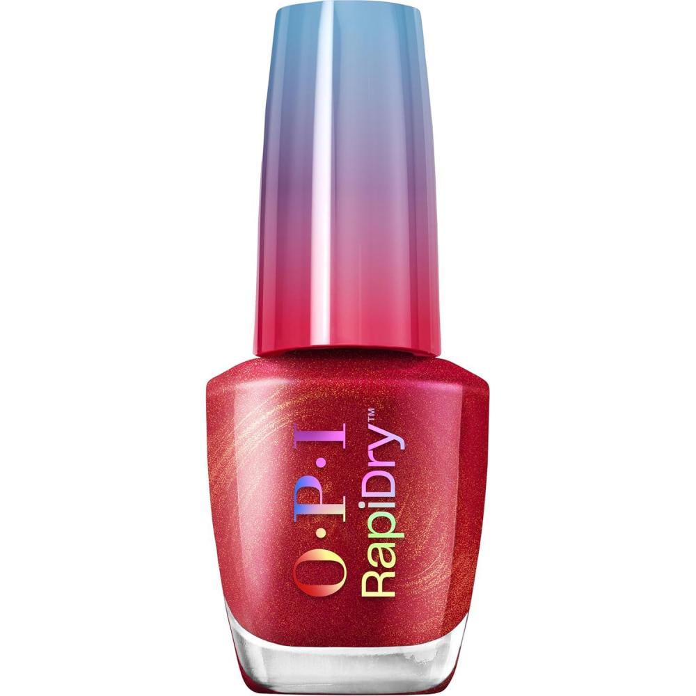 imageOPI RapiDry Quick Dry Nail Polish Colors  Opaque Crme ampamp Shimmer Winter Shades  Smudge Proof and Fast Drying in 60 Seconds  Vegan Formula  Snow Time to Waste  Holiday 2025Redy in Snow Time  Opaque Bright Warm Red Shimmer
