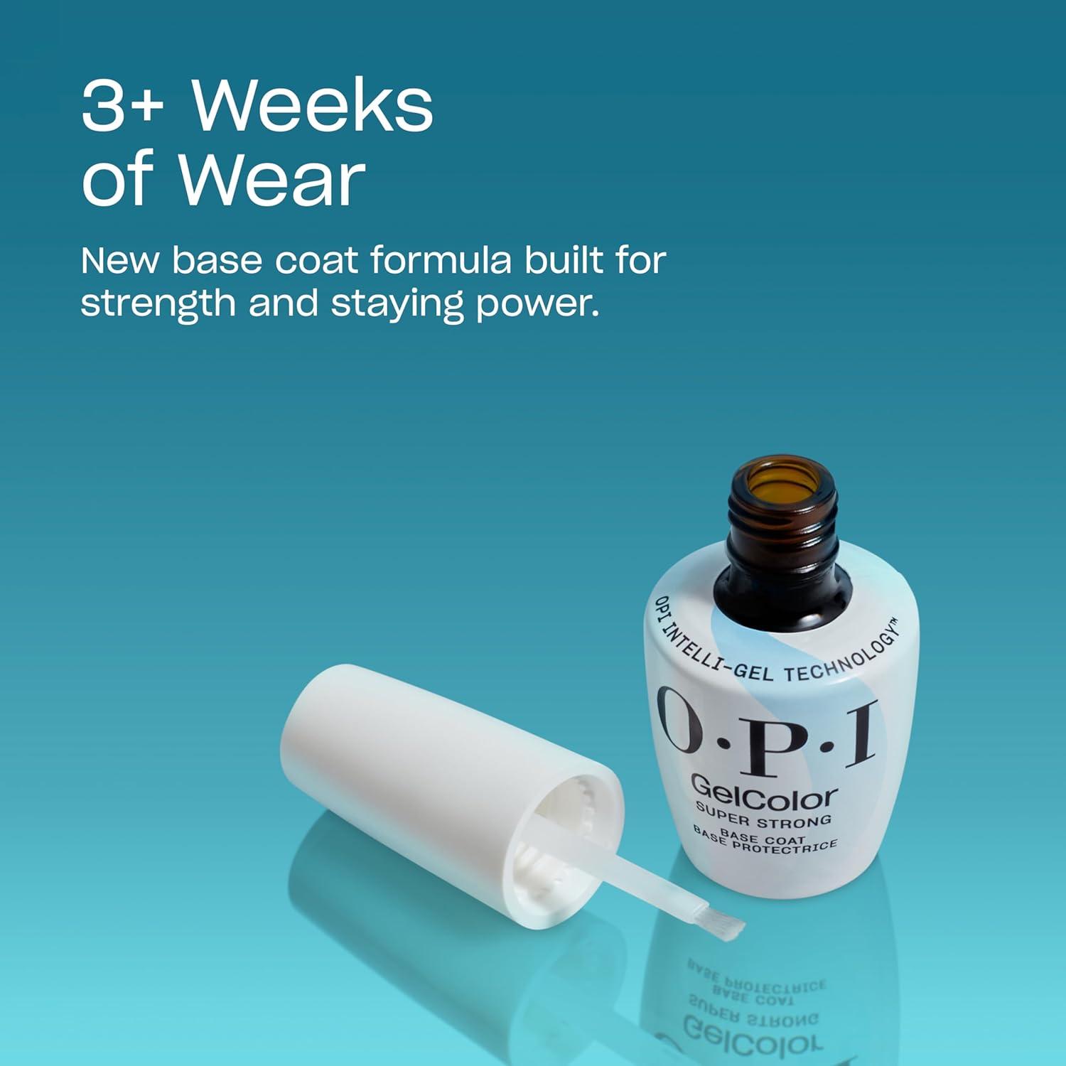 imageOPI GelColor Base ampamp Top Coats  Strong Adhesion High Shine ampamp Matte Finish for LED Cure Gel Nail Polish  Protects Color ampamp Nail Art  Prevents Discoloration or Chipping  Vegan ampamp HEMA Free  05 Fl OzSuper Strong Base Coat