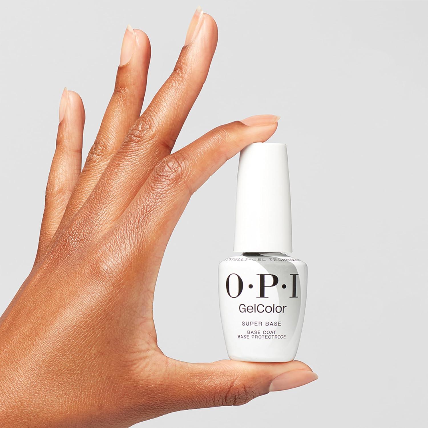 imageOPI GelColor Base ampamp Top Coats  Strong Adhesion High Shine ampamp Matte Finish for LED Cure Gel Nail Polish  Protects Color ampamp Nail Art  Prevents Discoloration or Chipping  Vegan ampamp HEMA Free  05 Fl OzSuper Base Base Coat