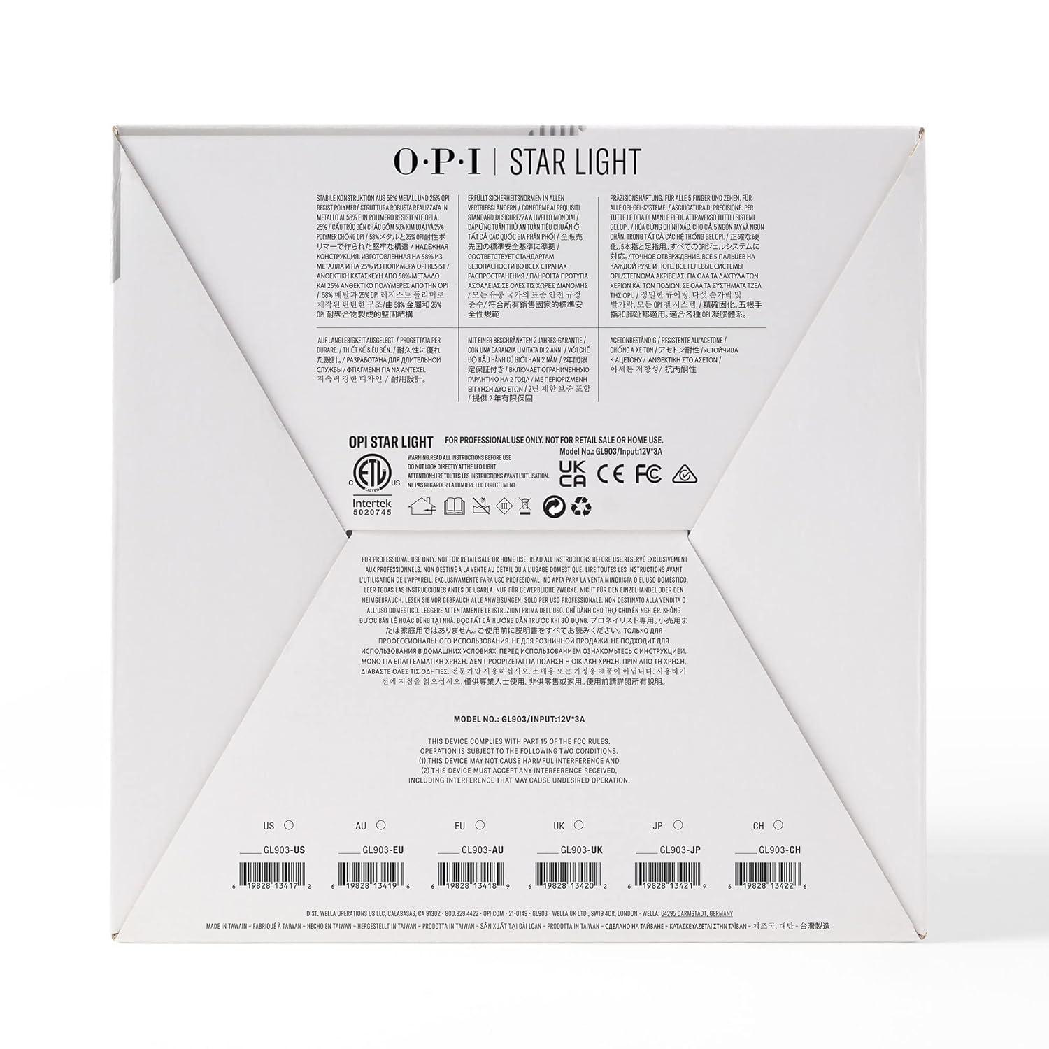 imageOPI Star Light Gel Lamp 30  Premium LED Lamp for Gel Nails  Drop Resistant  Uniform Curing  With Hand Plate ampamp Adaptor CordGel Lamp with Hand Plate  Adaptor