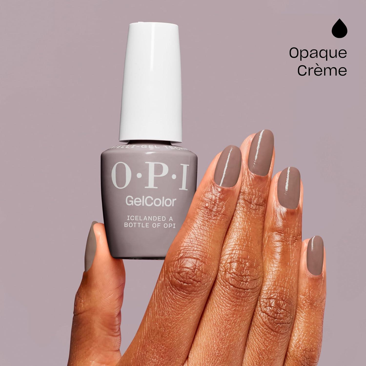 imageOPI GelColor LED Cure Gel Nail Polish  White Gray ampamp Black Shades  SalonQuality Shine LongLasting Wear  Easily Soak Off Removal  Vegan ampamp HEMA Free  05 Fl OzIcelanded a Bottle of OPI  Opaque Dark Taupe Beige